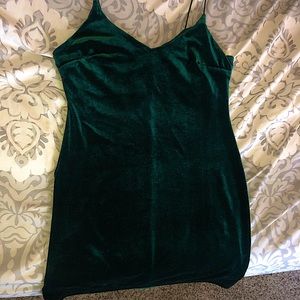 Green Velvet Minidress